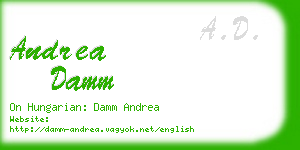 andrea damm business card